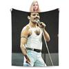 Sänger Freddie Mercurys Flanelldecke Herbst Super Warme Überwurfdecke für Kinder Wohnzimmer Flauschige Tagesdecke Sofa Bettbezug