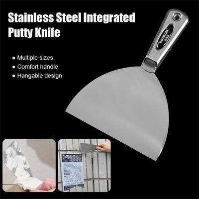 Stainless Steel Integrated Putty Knife Drywall Skimming Blade Smoothing Painting Finishing Filling Spatula Plastering Tools