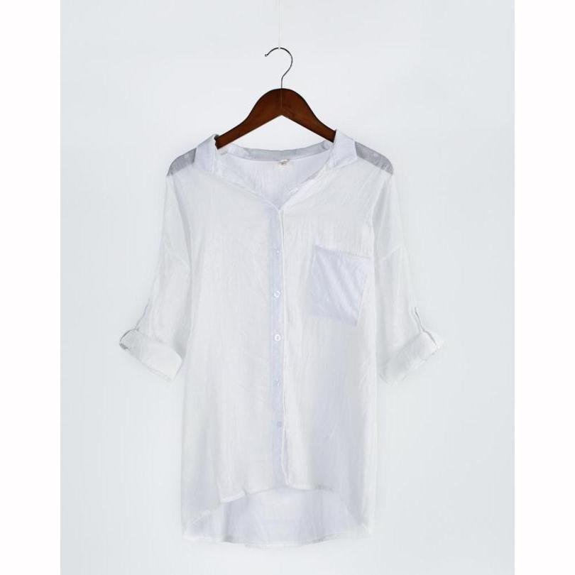 

Элегантные женские рубашки из хлопка и льна, блузки больших размеров, модные женские винтажные блузки, летняя одежда XS белый