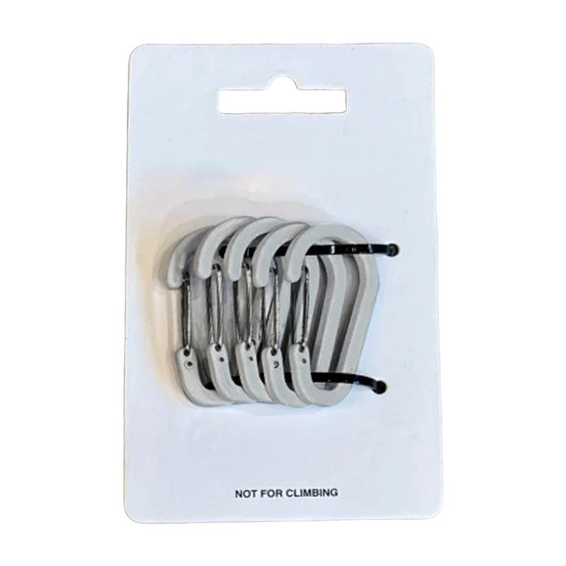 5Pcs Portable Carabiner Clip Practical Outdoor Gear Aluminum Carabiner Key Holder Metal Keychain In Various Styles