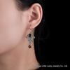 Ethnic Style Red Garnet Dangle Earrings, Sterling Silver s925, European & American Versatile Jewelry