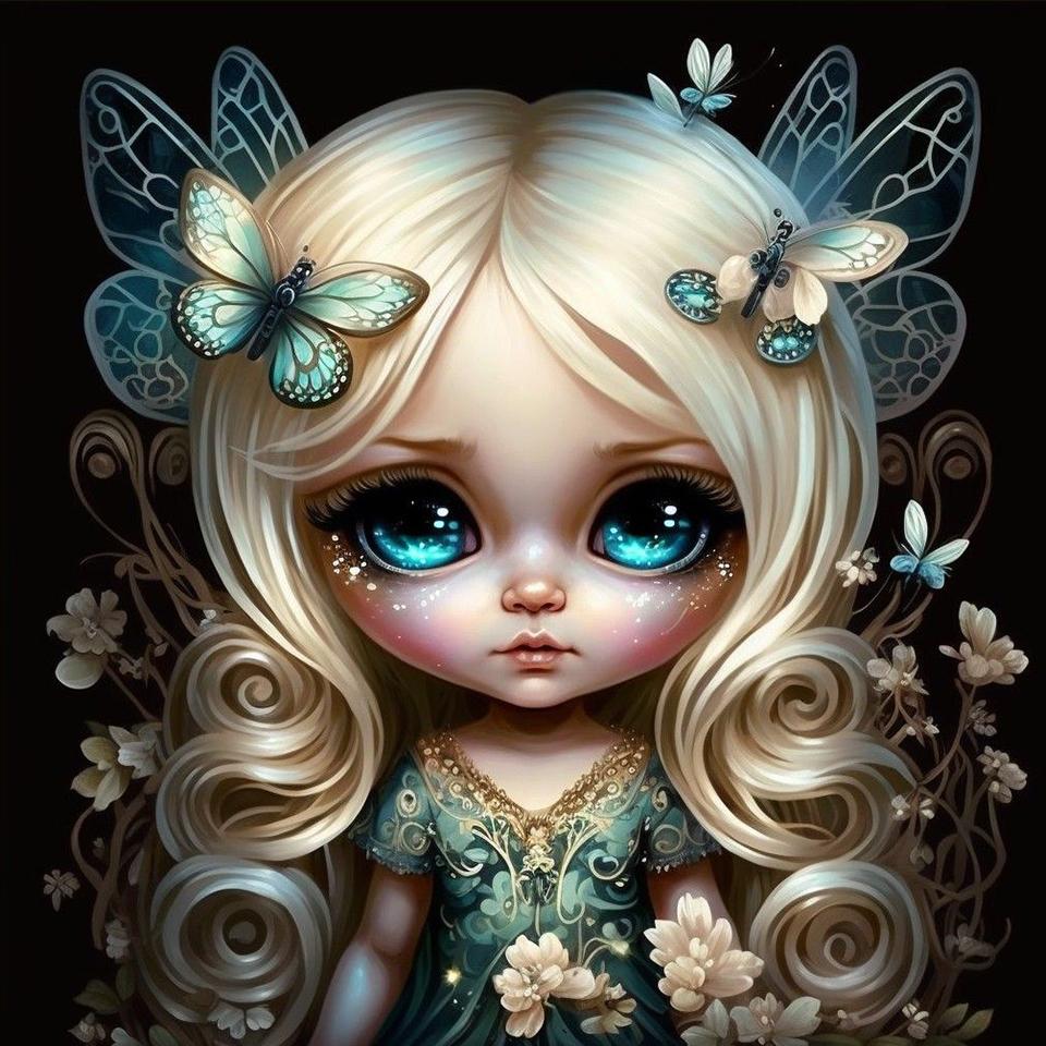 5D DIY Diamond Painting Girl Full Round Square Diamond Fairy Set Home Decoration Arts and Crafts Home Decoration Gift