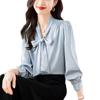 2024 Spring French Ribbon Bow Women’s Long-Sleeve Niche Tops