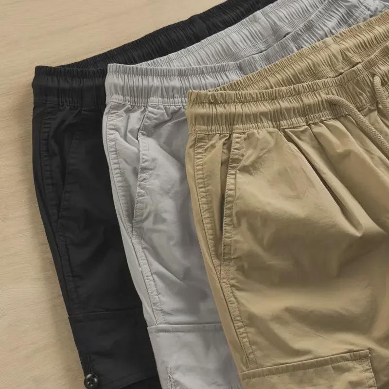 Pantaloni casual la modă pentru bărbați 2023 cu buzunare multiple și manșete - Salopete de lucru cu croială largă