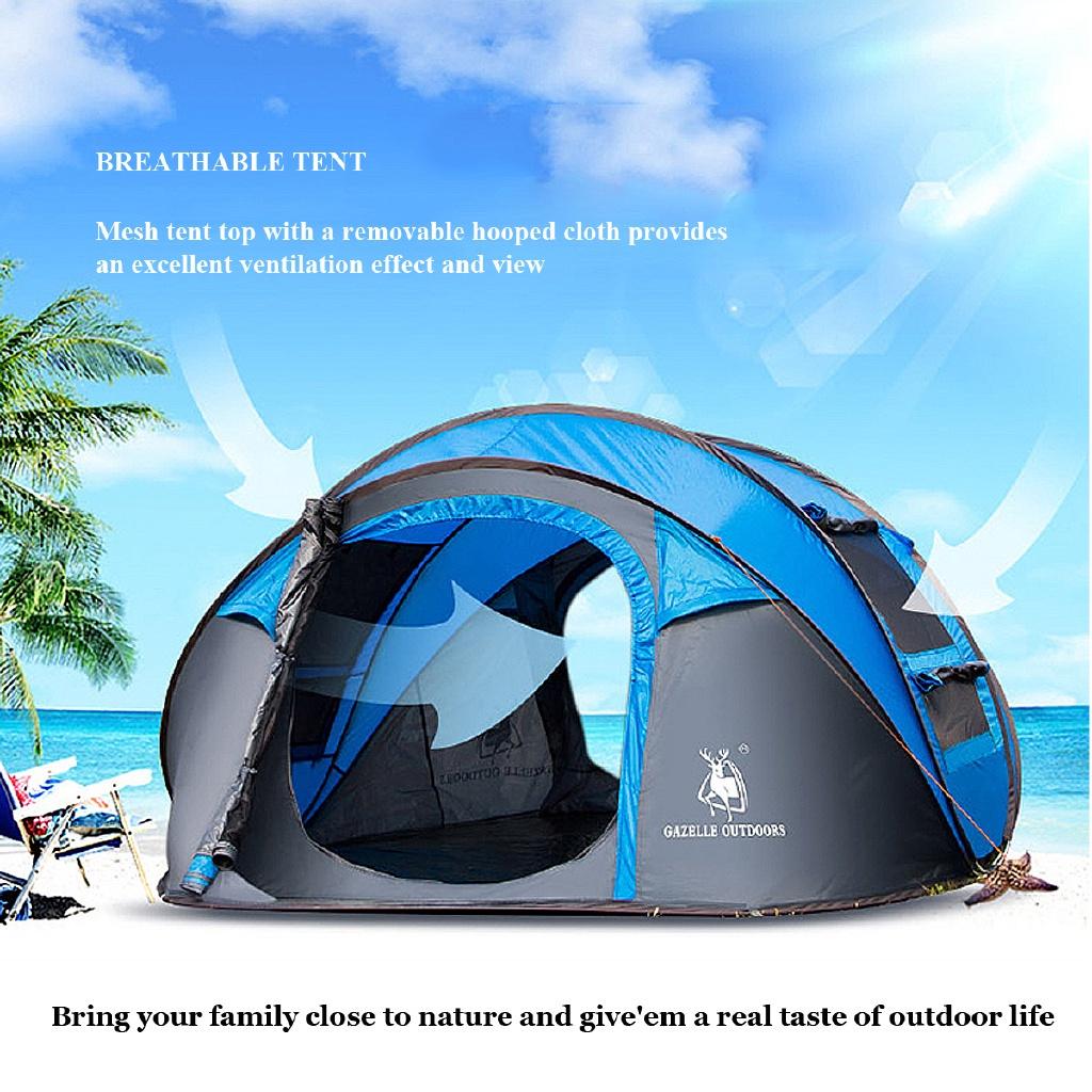 3-4 Person Waterproof Instant Tent Set-Up Waterproof UV Protect 2 Doors Camping Shelter Outdoor Camping Hiking Tent