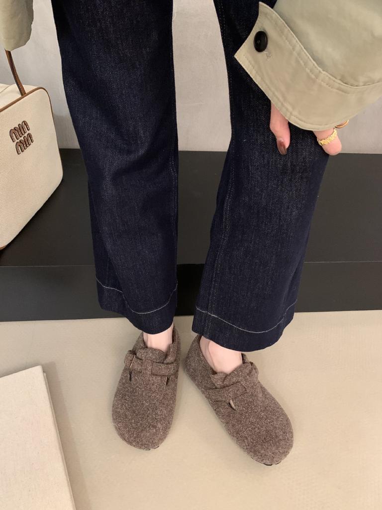 Soft-soled Retro Thick-soled Bag Head Half Slippers Women's Outer Wear 2025 Lazy One-pedal Muller Shoes Felt Shoes Tide