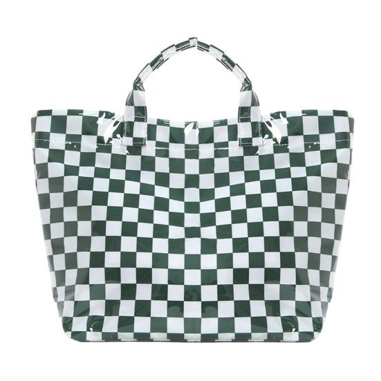 Glossy Striped Tote Bag Waterproof Large Capacity PVC Handbag Stylish Checkered Leopard Print Purse for Women Beach Commuting Dating K