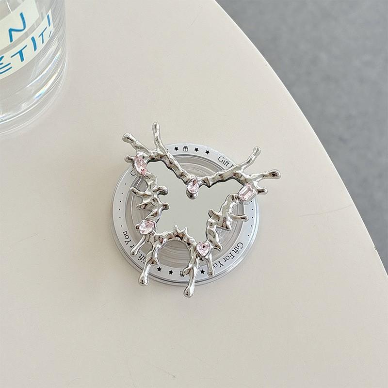 

Creative Caring Personalized Butterfly Mirror Phone Airbag Holder Magnetic Suction Back Patch Women s Makeup Instagram Style Desktop
