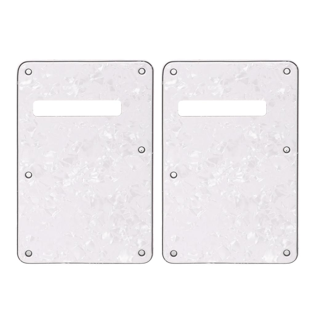 2Pcs Electric Guitar Backplate Guitar Cavity Cover Plate Pickguard PVC for Replacement White