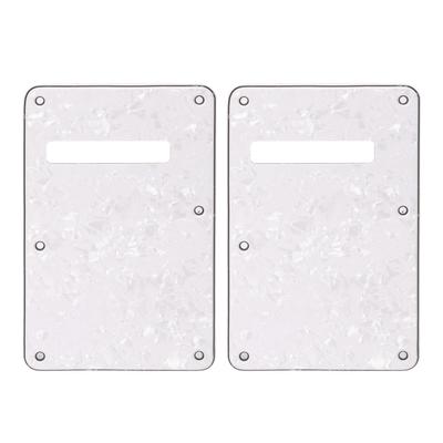 2Pcs Electric Guitar Backplate Guitar Cavity Cover Plate Pickguard PVC for Replacement White