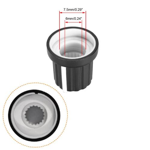 uxcell 6mm Splined Shaft Hole Knobs for Speaker Effect Pedal Amplifiers, Black Potentiometer Knobs, 10 Pieces, White