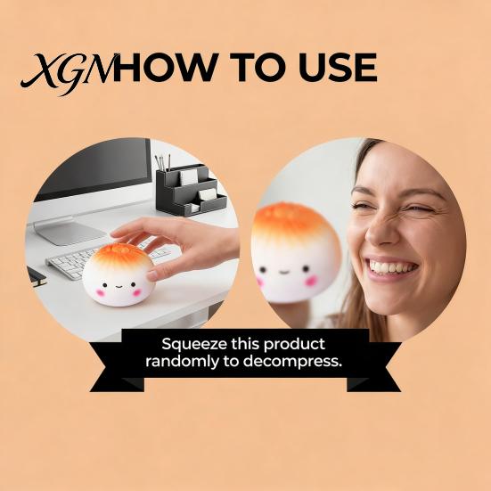 Steamed Bun Stress Toy Cartoon Fidget Relieving Stuffed Squeeze Simulated Dough Ball Dumpling Office Desk Slow Rebound