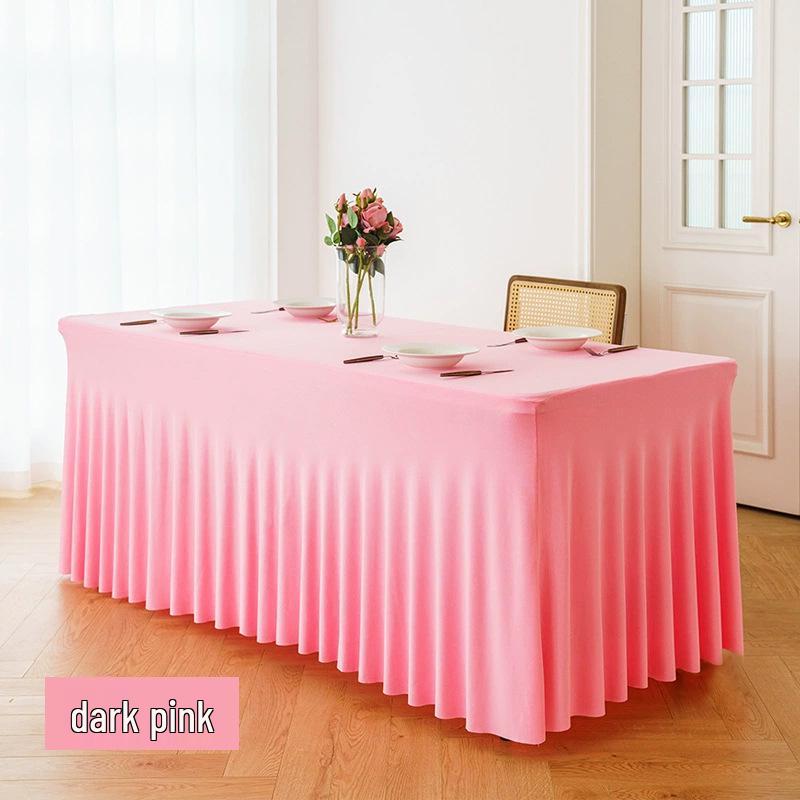 Elastic Table Cover for Wedding Banquet, 6FT Rectangular Skirt, Hotel Party