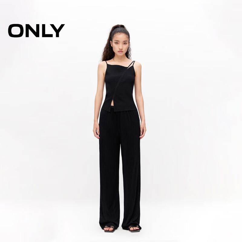ONLY Women's 2024 Summer High-Waist Wide-Leg Drape Pants