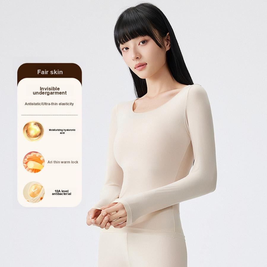 Ultra Thin Seamless Underwear Set for Women, Winter Thermal Base Layer Pajamas