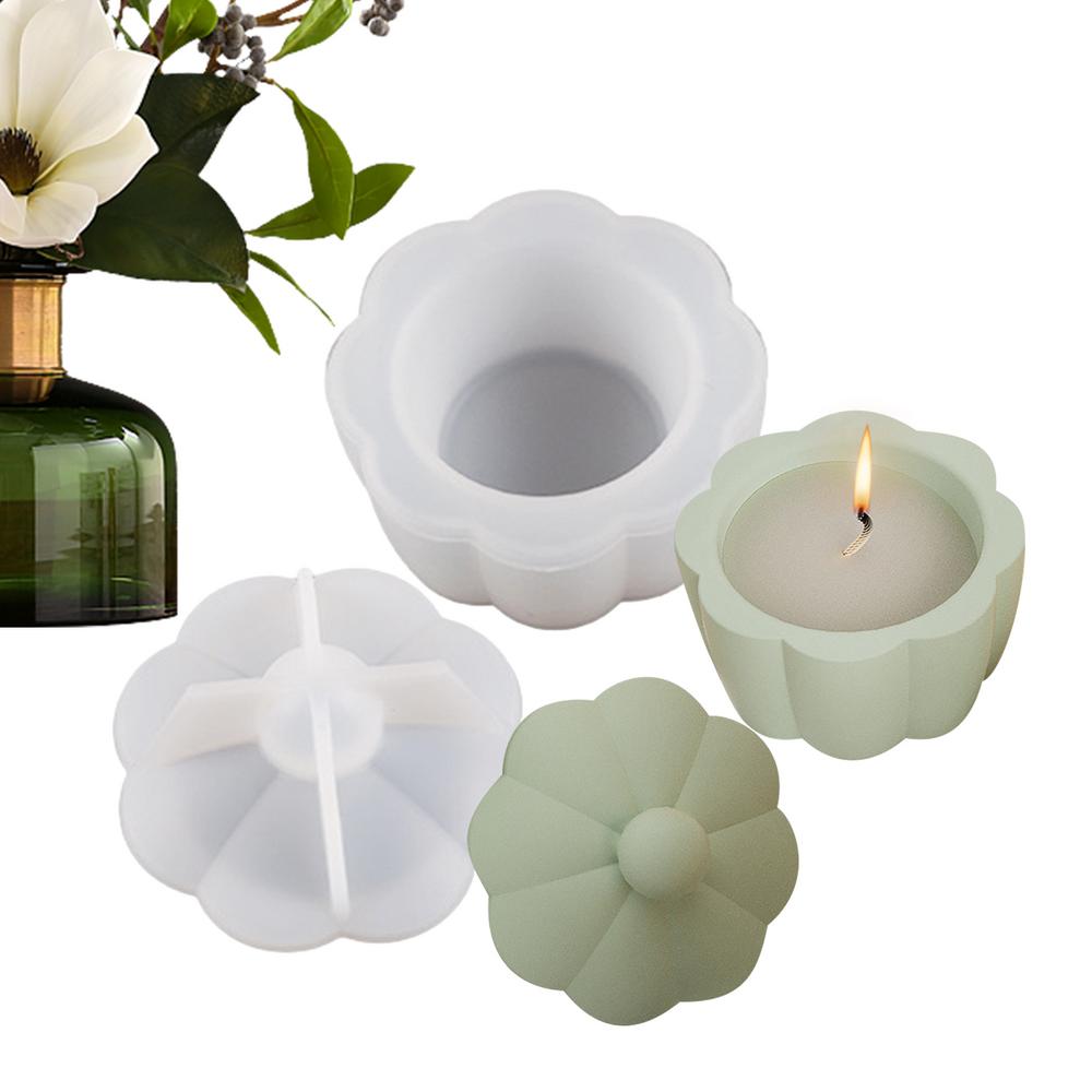 Tealight Candle Holder Mold Cup Resin Silicone Mold For Flower Pot With Lid Succulent Plant Vase Candy Chocolate Concrete Mold