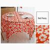 Sanbilai Thickened Disposable Plastic Tablecloth with Red Peony Print