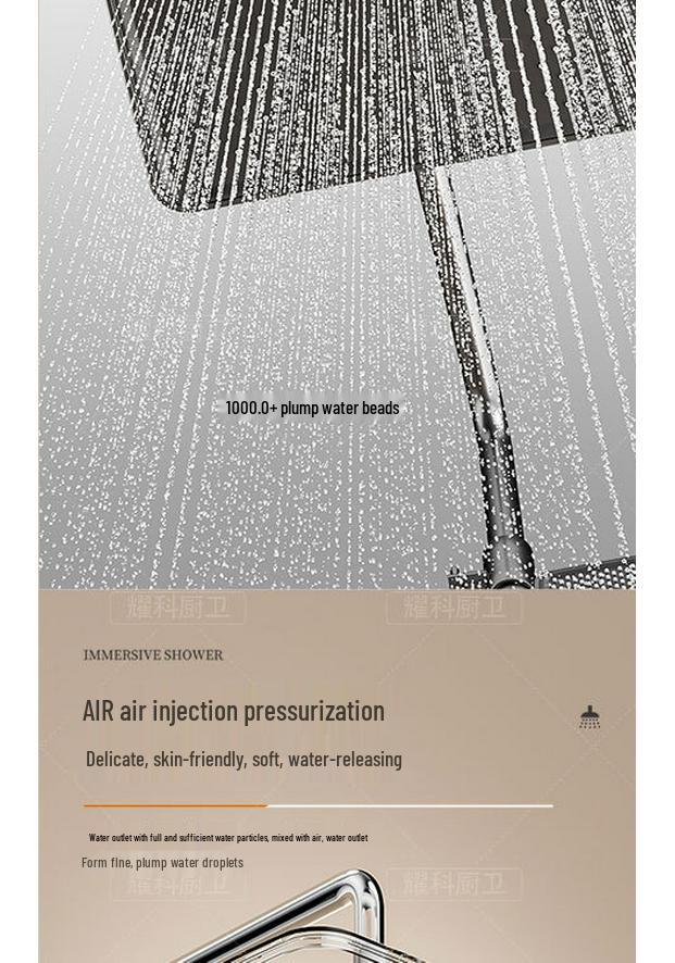 Smart Digital Display Copper Shower Head Set with Constant Temperature & Concealed Design