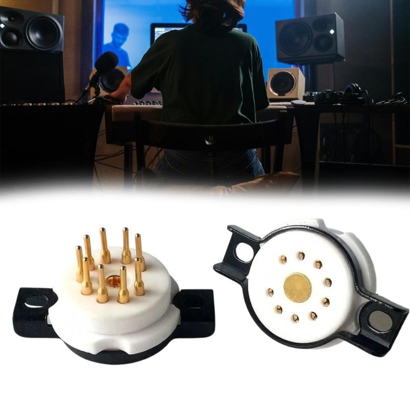 9-Pin Keramikröhrenfassung, ABS-Kupferbasis für die Reparatur von Audiogeräten und DIY-Verstärkerbauprojekte, 1 Stück