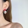 Creative Asymmetrical European & American Christmas Alloy Earrings: Santa Claus & Snowman Design for Women