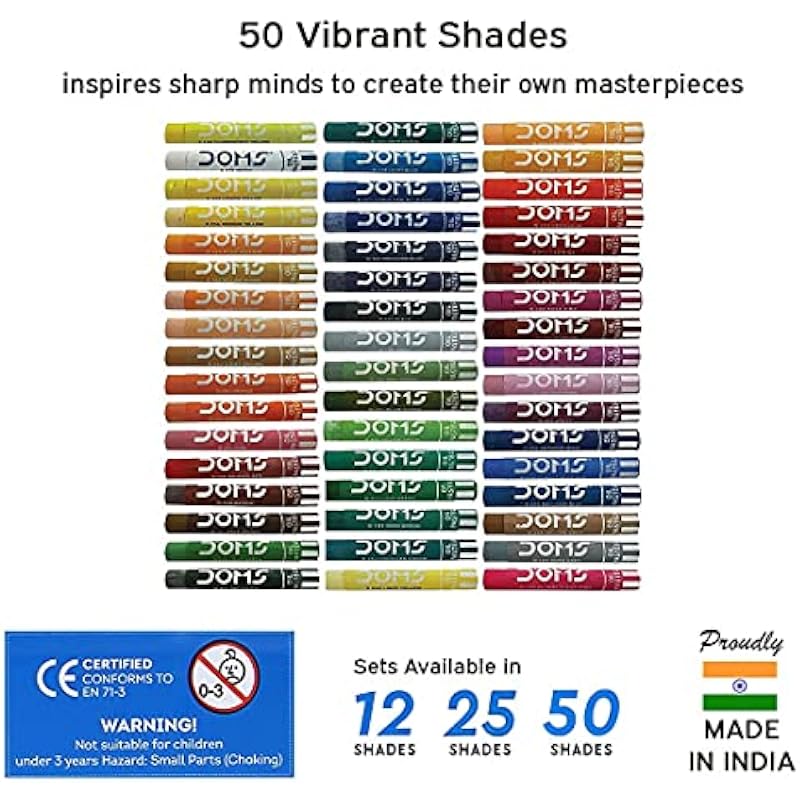 Pasteles al Óleo Doms de 25 Colores con Estuche | Mezcla Suave de Colores Para un Mejor Efecto | Colores Brillantes e Intensos | Rascador Gratis