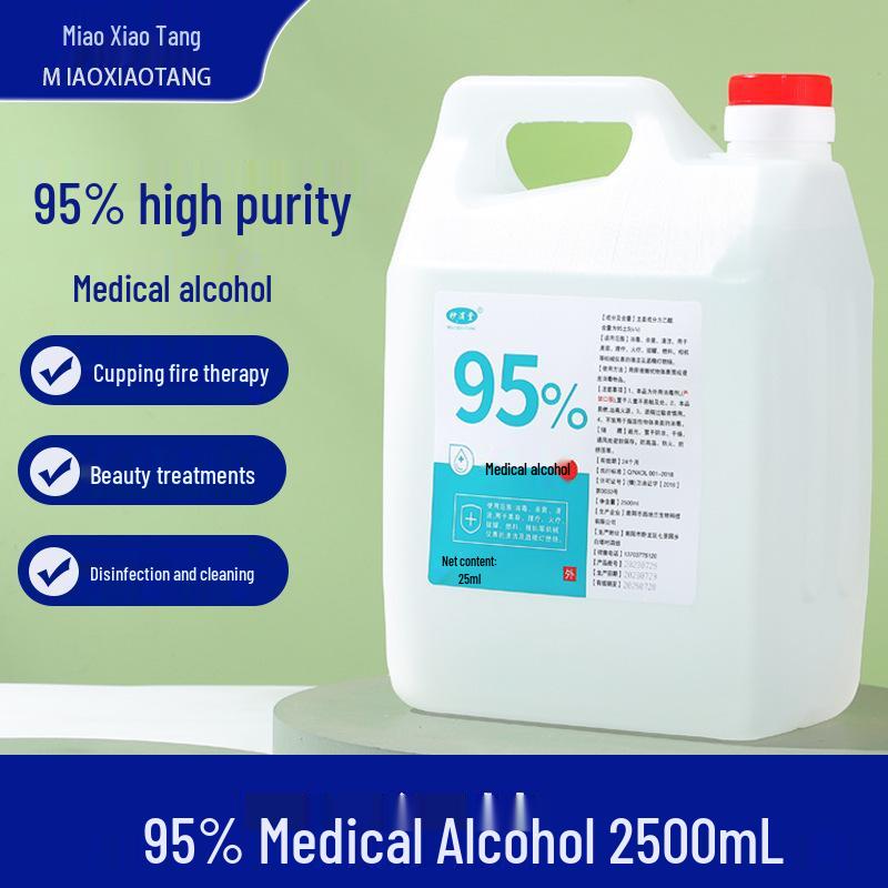95° Ethanol Alcohol: Medical Disinfectant & Lamp Fuel - Ideal for Cupping, Nail Art & Fire Therapy (2.5L)