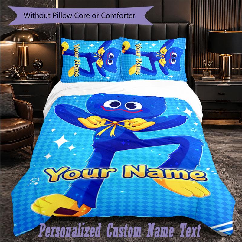 Personalized 3Pcs Bedding SetPoppy Playtime Custom Text Duvet Cover Pillowcase Set Bedroom Gift