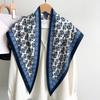 Retro Old Money Wind Triangle Scarf Women's Spring and Summer New High-end Fashion Versatile Silk Scarf Temperament Scarf Shawl Accessories