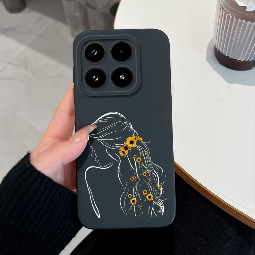 Trendy Girl Liquid Silicone Phone Case For Xiaomi 17 14 14T 15 15T Pro Poco C71 C75 M7 M8 F7 F8 Casing Premium Anti Slip Durable Shell For Xiaomi Capa