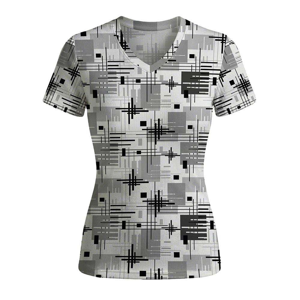 Women's Geometric Abstract Print V-Neck T Shirt Daily Casual