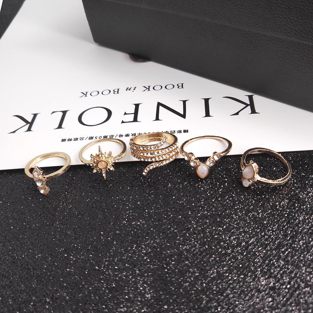Bohemian Ring 17-Piece Diamond Set Ring Jewelry