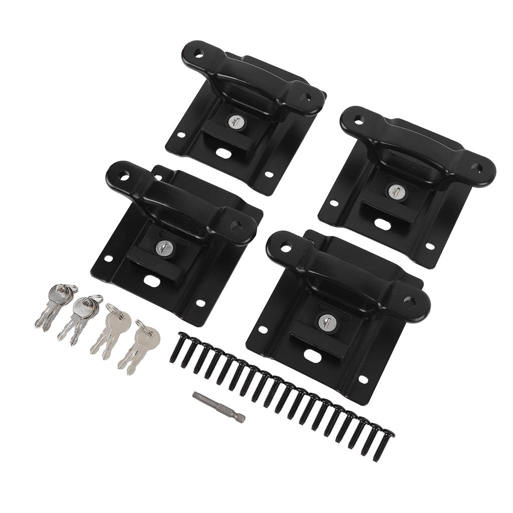 4 Pcs Truck Bed Tie Down Anchors with Plates Alloy Steel Secure Fastening Point FL3Z 99000A64 B for Raptor 2015 To 2025