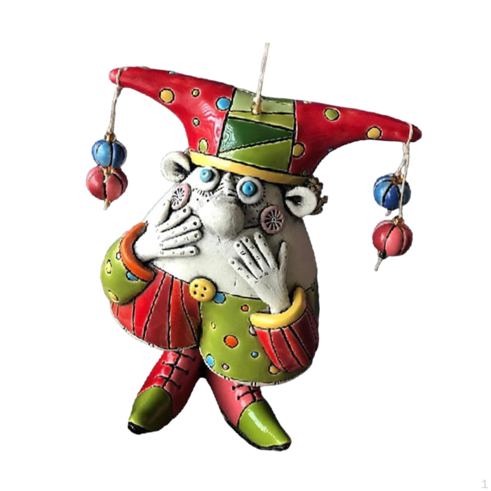 

Clown Wind Chime Hanging Ornament Funny Gift Home Decor for Porch Outdoor червоний
