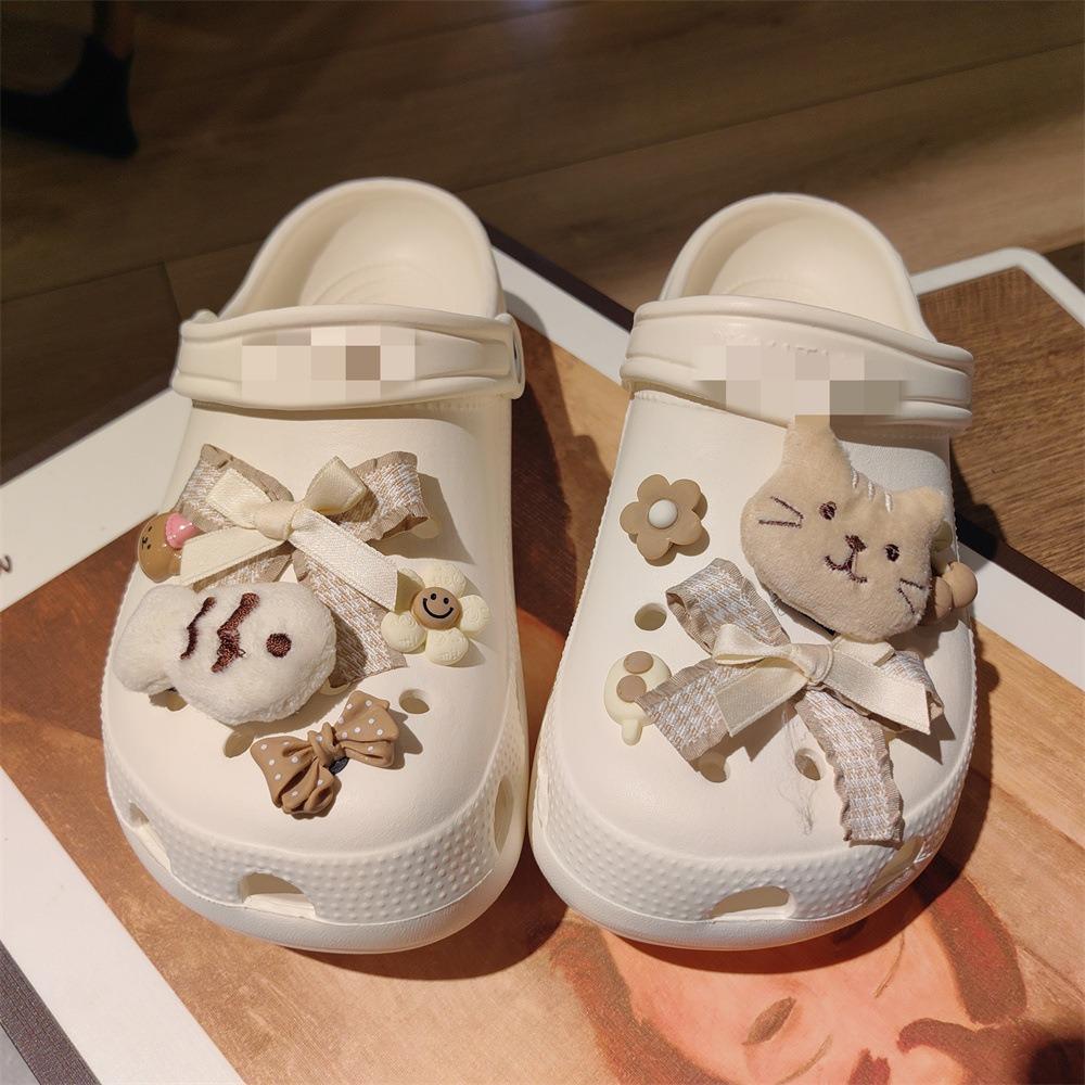 Shoe Charm for Crocs DIY 3D Plush Cartoon Animals Shoe Decoration Buckle for Croc Charms Hole Shoes Accessories
