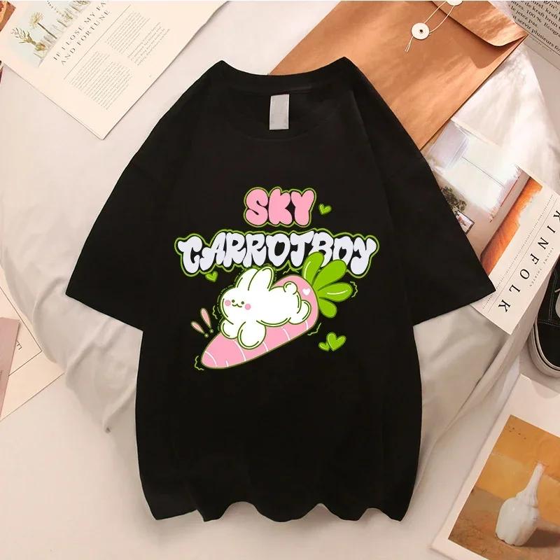 Rock Puppy Couple Clothing Rabbit Kawaii Women's T-shirt Y2k Fashion Blouse Harajuku Streetwear Cat Print Tops Women Clothing