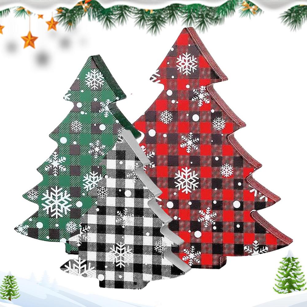 

Christmas Tree Decor Tabletop 3 Pieces Festive Decoration Holiday Desktop Ornament For Home Office Living Room Bedroom Mantel other