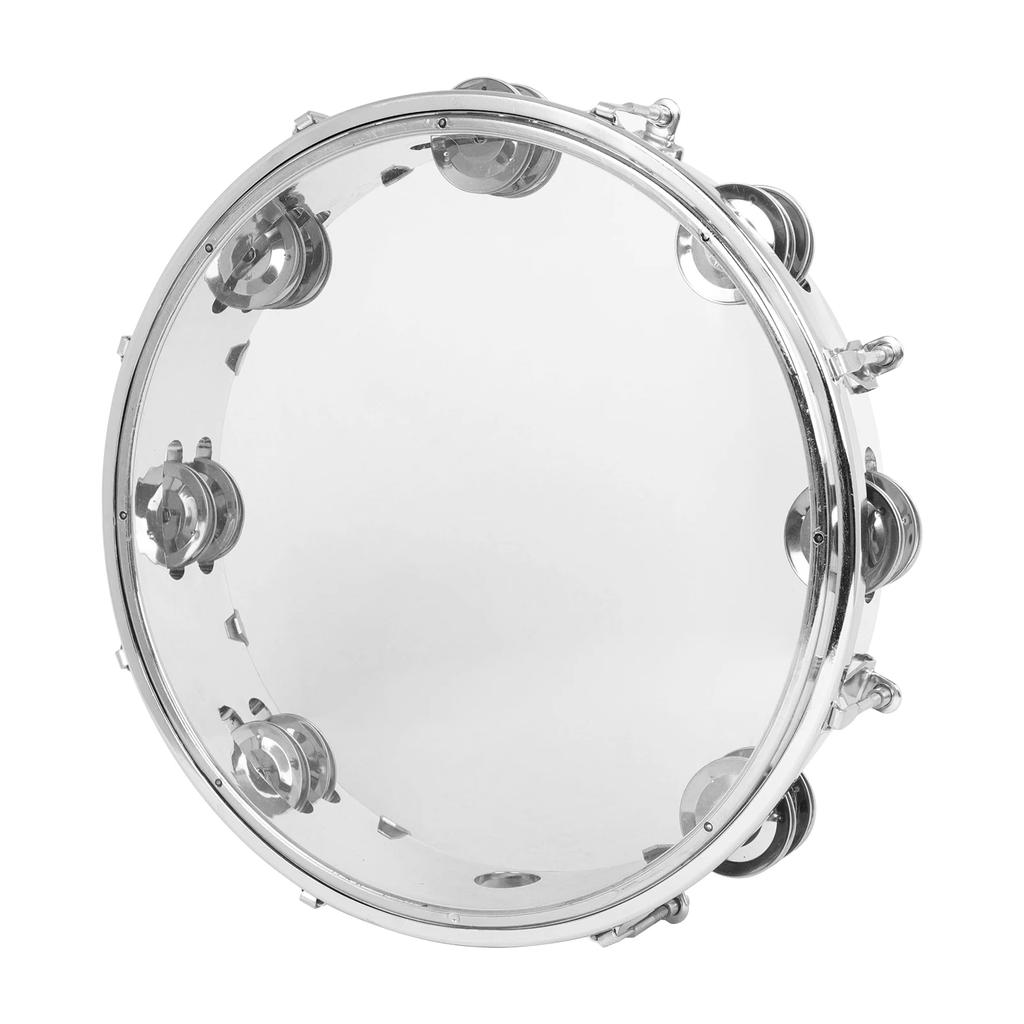10 Inch Tambourine Adjustable Tone Hand Held Drum Self Tuning Sound Double Row Tambourine for KTV/Party/Festival/Celebration