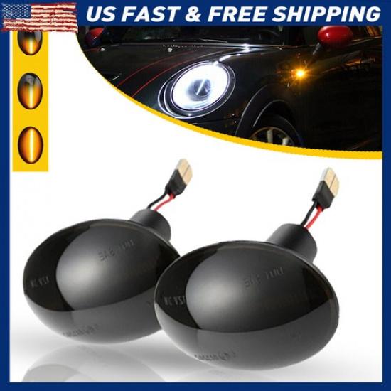 2X LED Marker Side Light Turn Signal Fit Cooper Mini Flowing R55 R56 R57 R58 R59