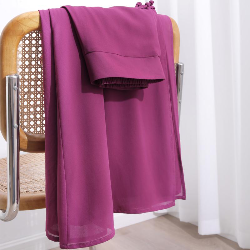 Summer Chiffon High Waist Pants for Women Fashion Wide Leg Pants Ladies Vintage Clothes