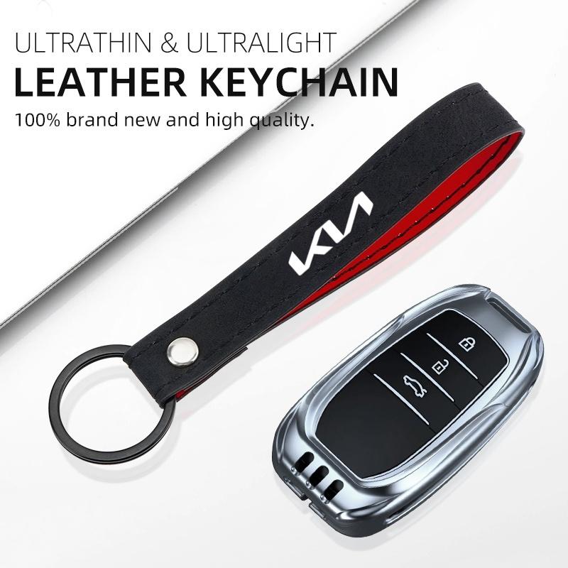 Car Suede Metal Alloy Car Badge Key Chain Keychain For Kia Cerato Picanto Optima Rio Ceed Sportage Soul K5 Fashion Keyring Lqrd40