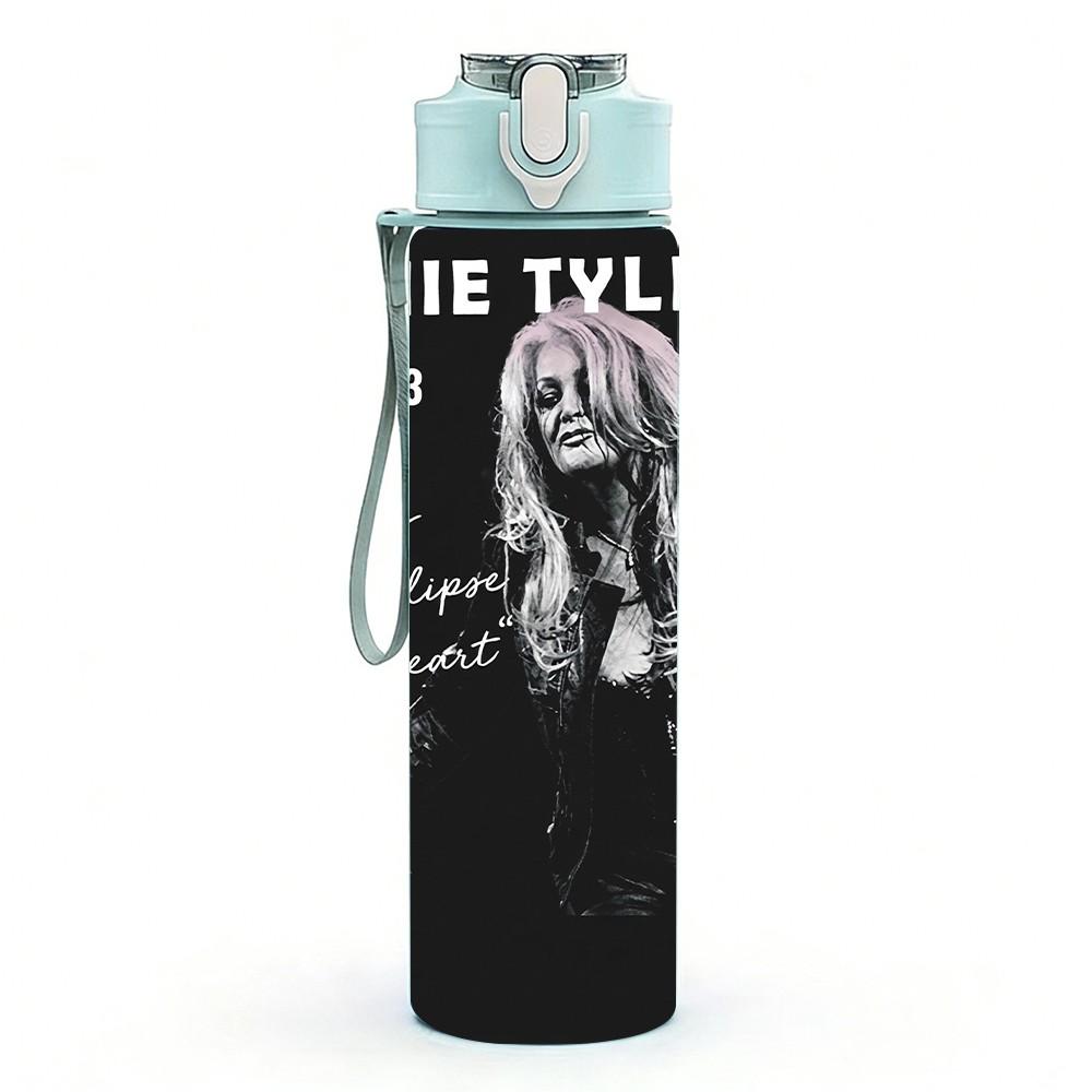 1PC Ronnie Wood 750ml Sports Water Bottle Leakproof Straw Lid Outdoor Office Home