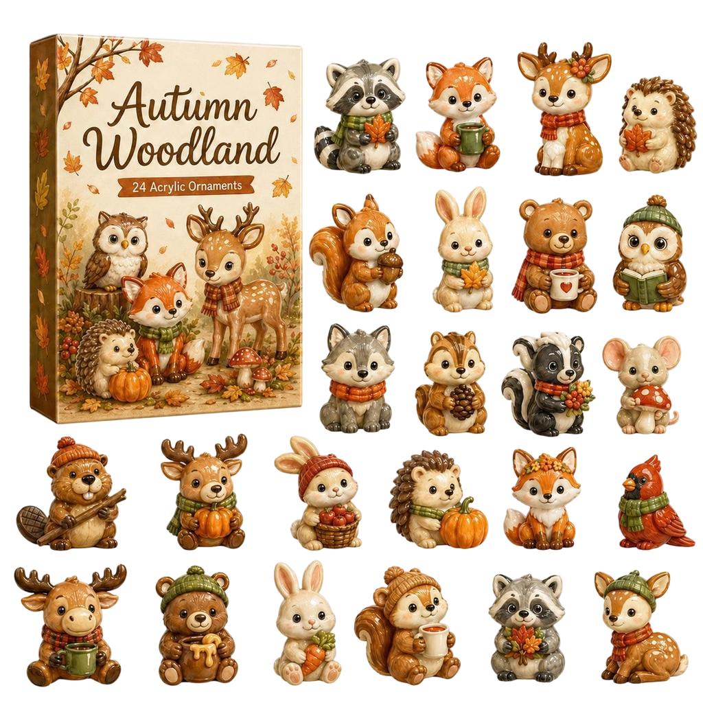 Acrylic Forest Animal Hanging Ornaments - Pack Flat 2D for Keychains and DIY Crafts