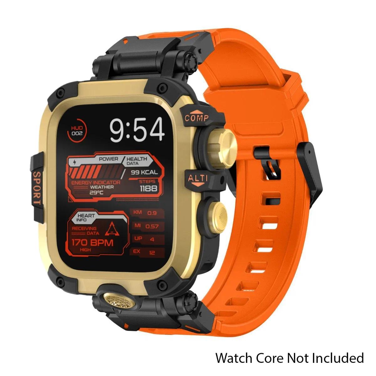 

Чохол+Ремінець 2в1 для Apple Watch Band Ultra 3 49мм 46 42 44 45мм Корпус зі сплаву металу Силіконовий браслет для IWatch 11 10 9 8 7 654SE 46mm Series 11
