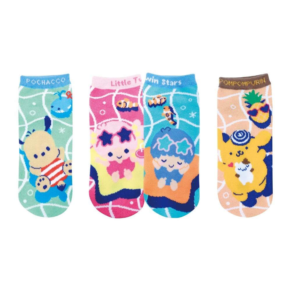3 Pair Socks Set Sanrio Characters Vacation Little Twin Stars/Pom Pom Purin/Pochacco