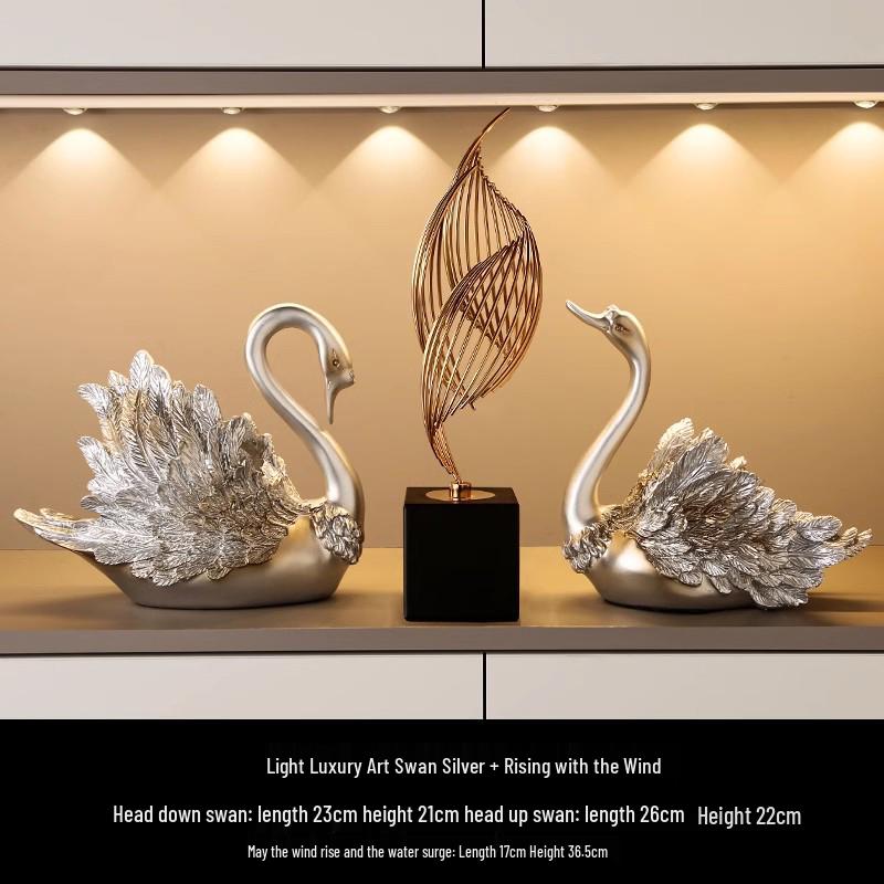Swan Wine Rack Ornament - Elegant Display for Living Room or Dining Cabinet