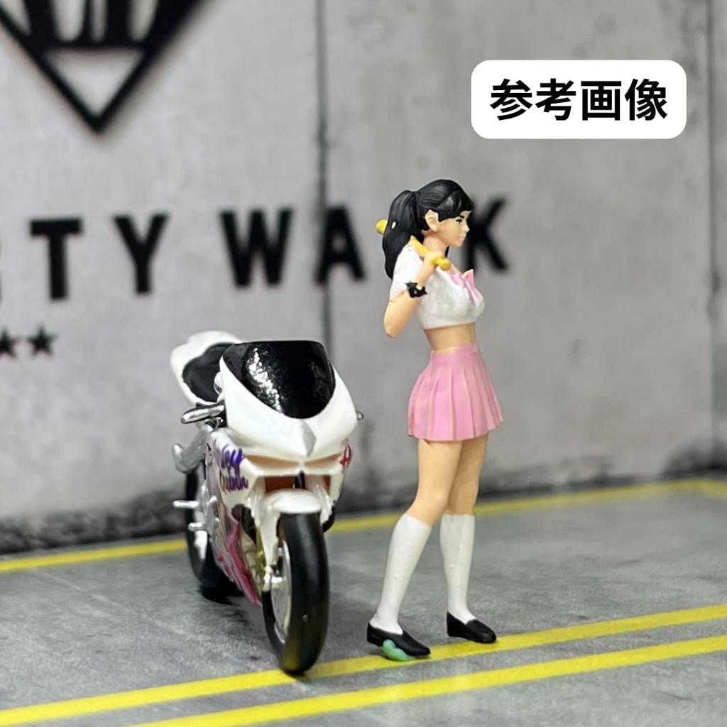 Moreart 164 Miniature Figure & Motorcycle Set MO222185 Model Girl Model Diorama Miniature Car [Used]