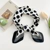 Luxury Black White Polka Dot Square Scarf Elegant Style Thin Silky Neck Scarf Casual Decorative Hairband For Women