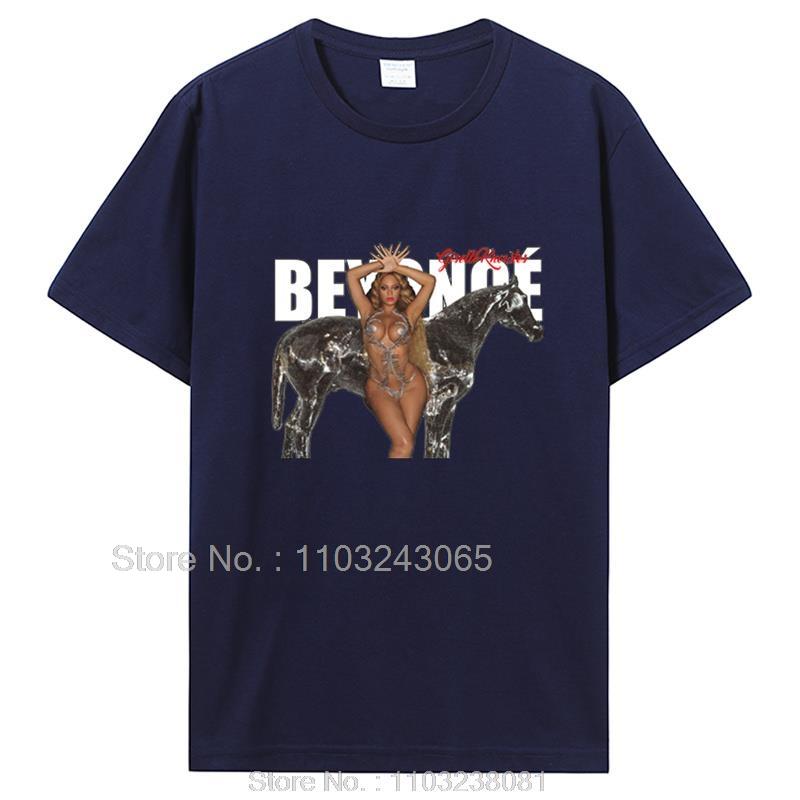 Retro Beyonce Renaissance Printed TShirt Pop Singer New Album Tshirt For Fans Cotton Unisex Women Unisex Tops Tee Streetwear