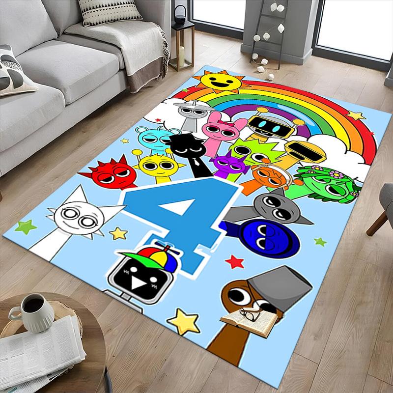 1PC rainbow robot Carpet Ultra Soft, Thick & Absorbent, Non Slip Machine Washable Mat for Entryway