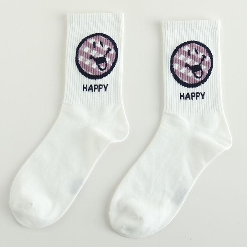 Roliga Herrstrumpor Glada Nya Mode Ins Stil Strumpor För Kvinnor Och Män Hip Hop Harajuku Tecknad Fotboll Bomullsstrumpor